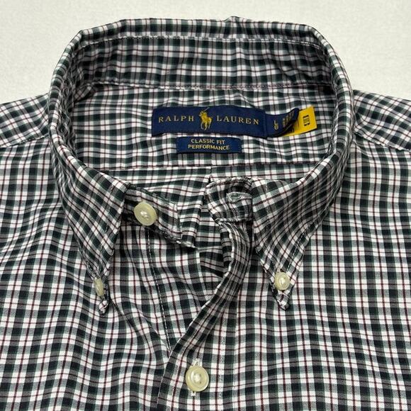 Polo Ralph Lauren Plaid Stretch Performance Long Sleeve Button Down Shirt Size L - Picture 4 of 11